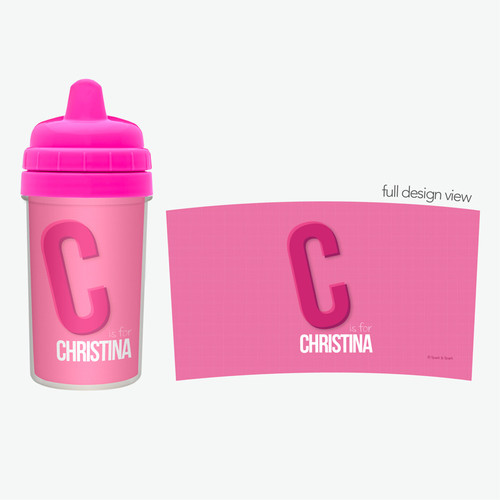 Double Initial Pink Sippy Cup
