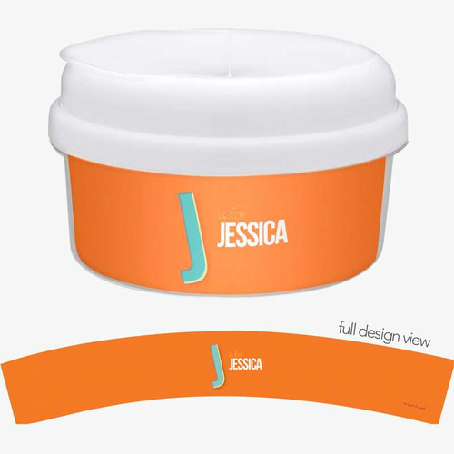 Double Initial Orange Snack Bowl