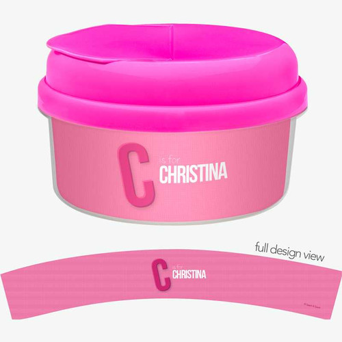 Double Initial Pink Snack Bowl