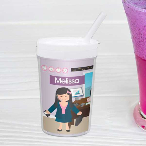 A Girl Crunching Numbers Toddler Cup