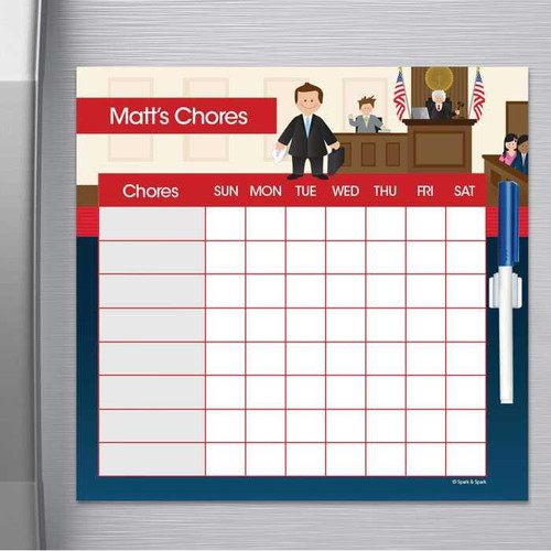 Spark & Spark Legally Correct Boy Chore Chart, an educational wall chart for tracking children's chores and responsibilities.