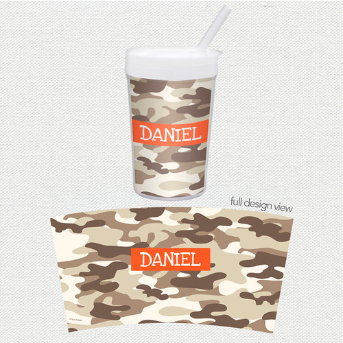 Brown Camouflage Toddler Cup