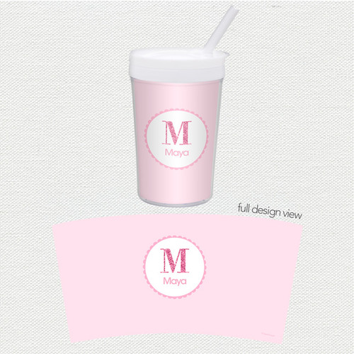 A Shiny Pink Letter Toddler Cup