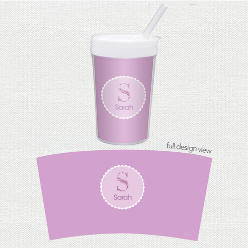 A Shiny Purple Letter Toddler Cup