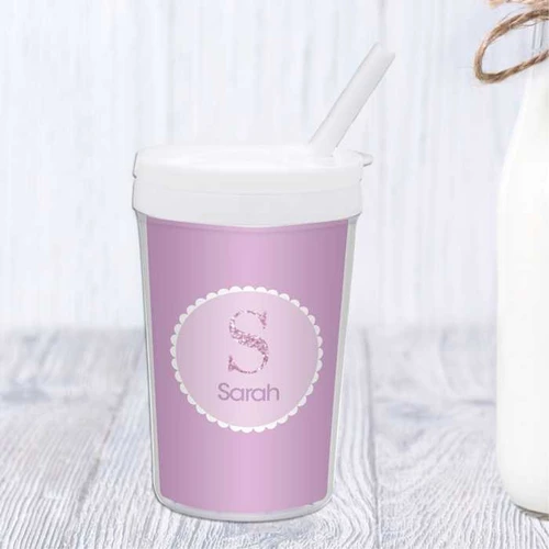 A Shiny Purple Letter Toddler Cup