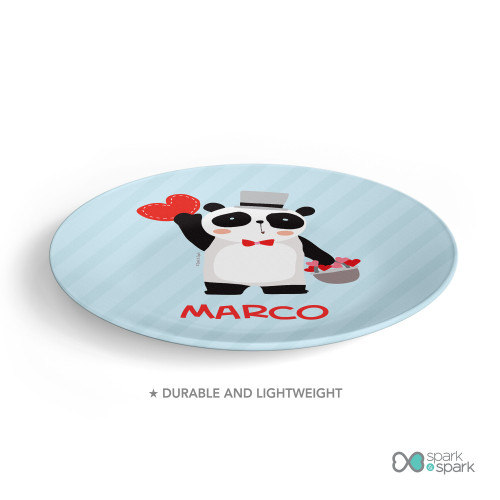 Panda and Hearts Kids Plates