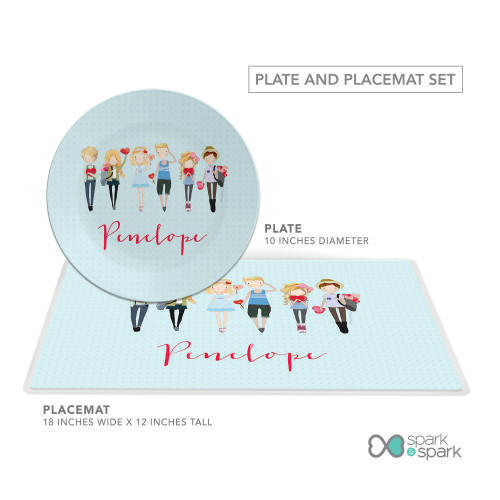 Group of Love Kids Plates
