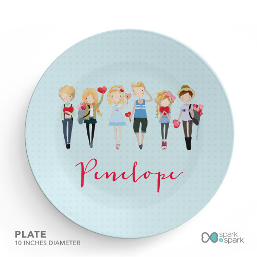 Group of Love Kids Plates