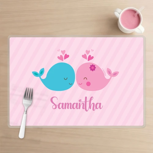 Whales in Love Kids Placemat