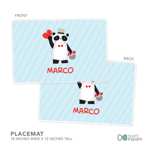 Panda and Hearts Kids Placemat