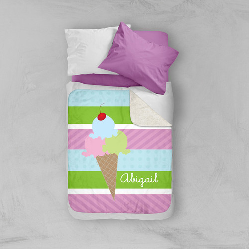 Yummy Ice Cream Sherpa Blanket