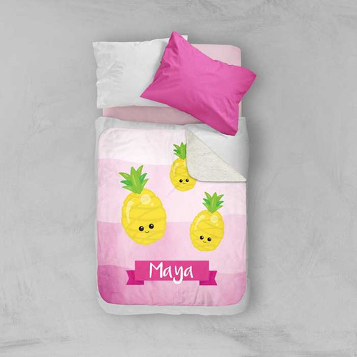 Yummy Pineapples Sherpa Blanket