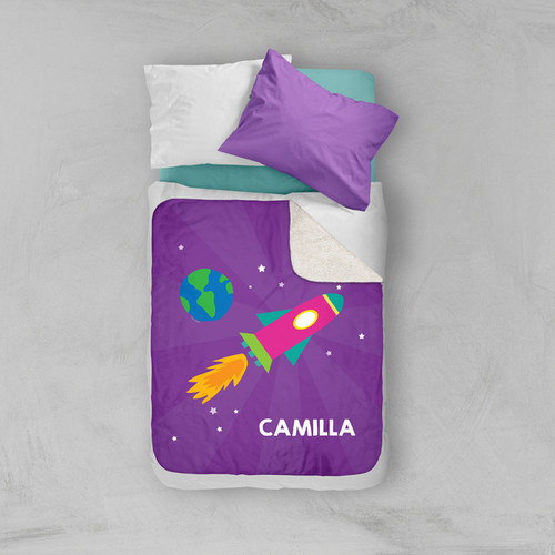 Rocket on the sky Sherpa Blanket