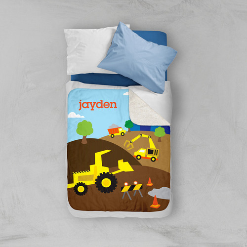 Construction Site Sherpa Blanket