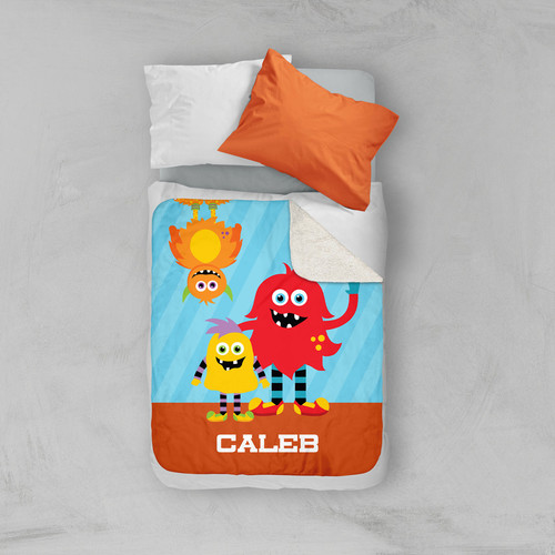 Monster Attack Sherpa Blanket