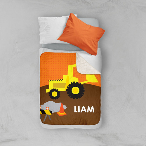 Fun Tractor Sherpa Blanket
