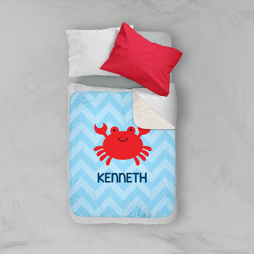 Happy Crab Sherpa Blanket