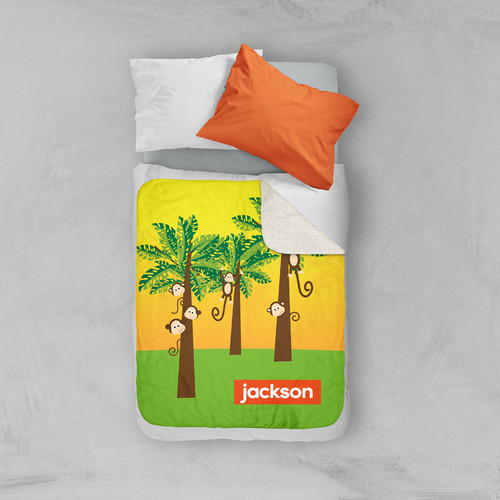 Monkeys in the Jungle Sherpa Blanket