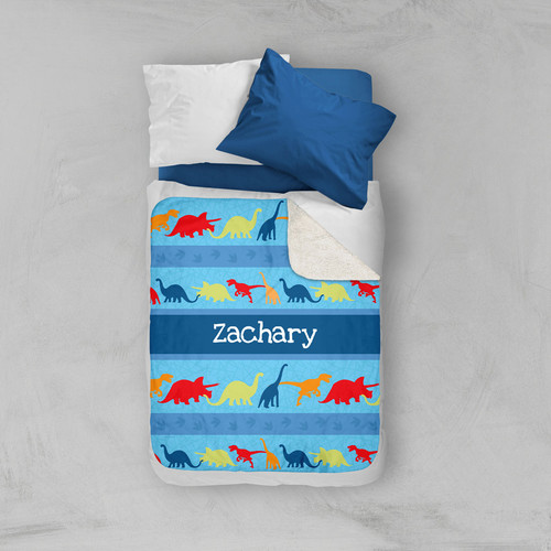 Dinosaur Trails Sherpa Blanket