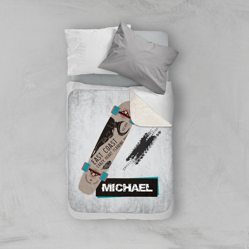 Cool Boy Skateboard Sherpa Blanket