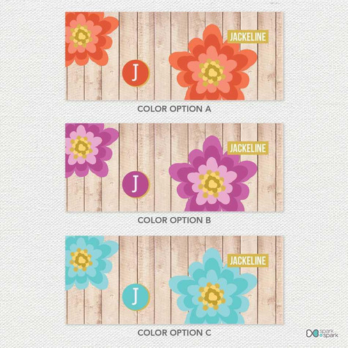 Spark & Spark Rustic Flower Ceramic Mug, three color options with floral designs and wooden background.