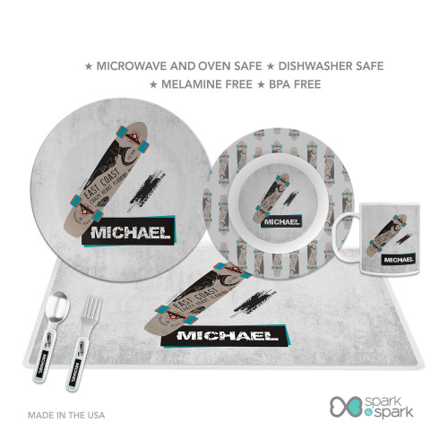 Urban Skate  Grey Personalized Boys Plate
