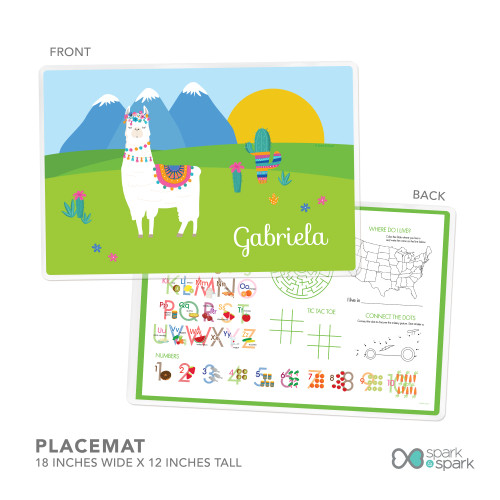 Llama Land Kids Placemat