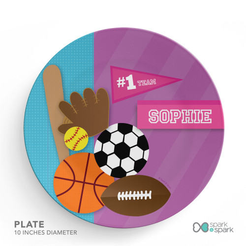 My Love For Sports Girl Kids Placemat