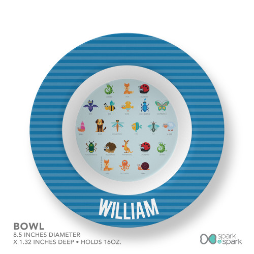 Animal ABC Blue Kids Placemat
