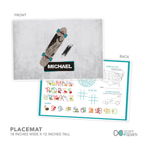 Urban Skate Grey Kids Placemat