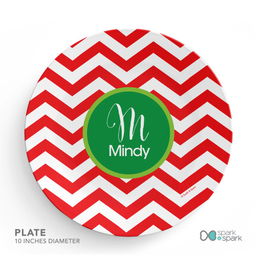Red Xmas Chevron Kids Placemat