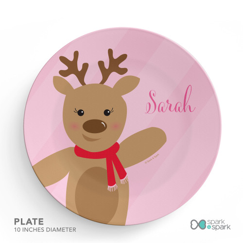 Sweet Reindeer - Pink Kids Placemat