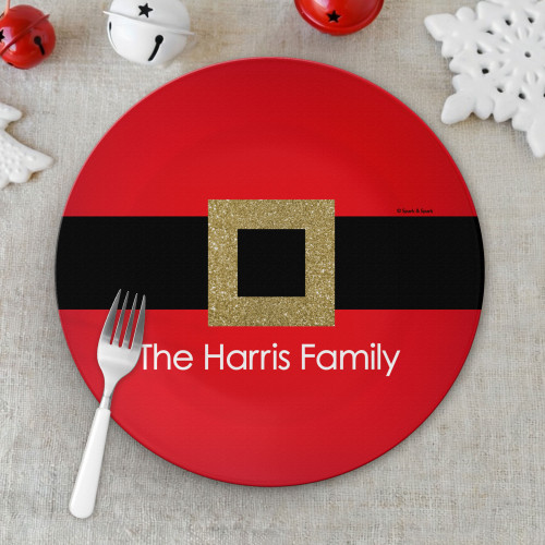 Shiny Santa's Belt Buckle Holiday Placemat