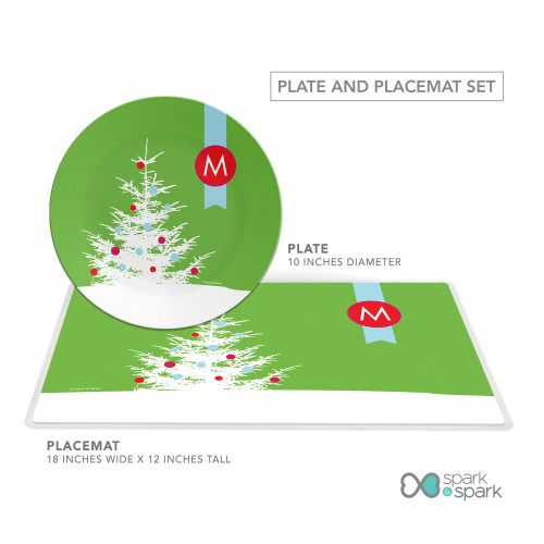 A Snowy Xmas Tree Holiday Placemat