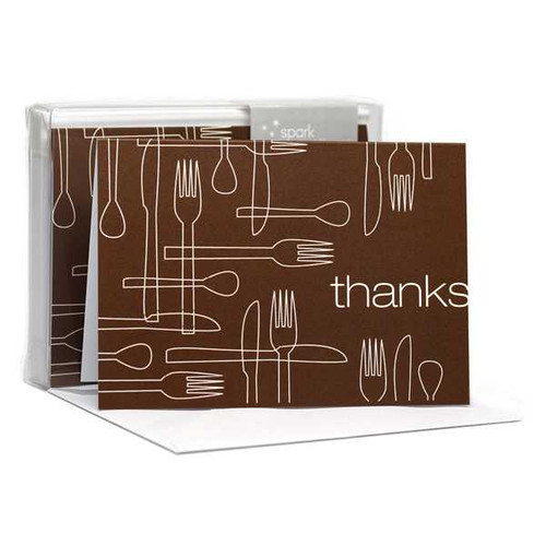 Gorgeous Boxed Note Cards | Delicious Thanks Brown
