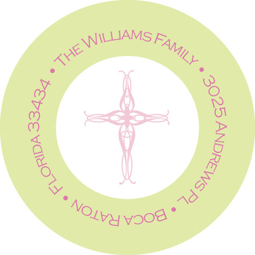 Green Lace Christian Address Labels