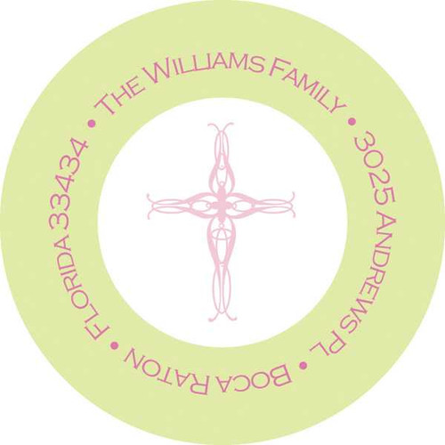 Green Lace Christian Address Labels