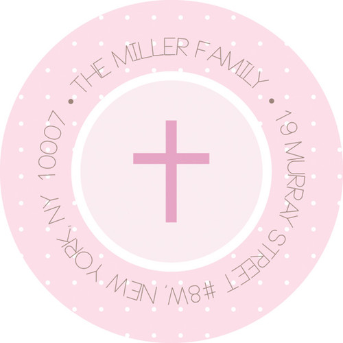 Medallions & Pink Dots Religious Address Labels