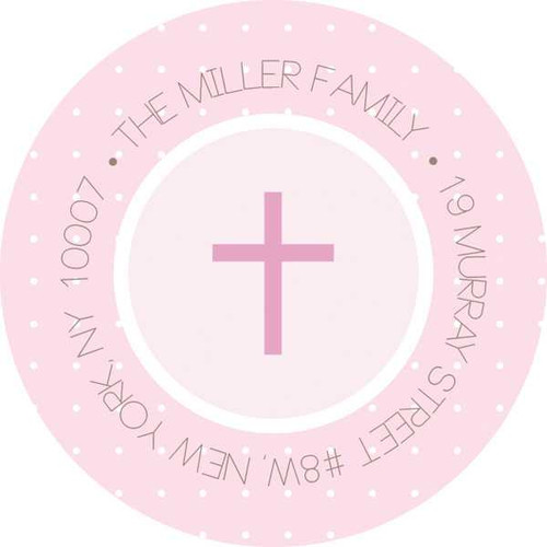 Medallions & Pink Dots Religious Address Labels