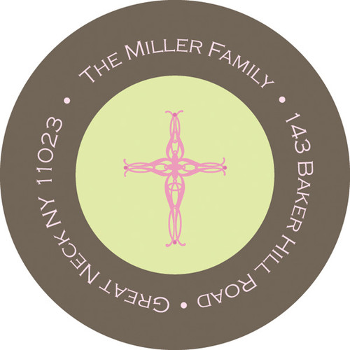 Corner Pink Cross Cute Address Labels