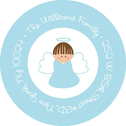 Boy Angel Swirls Address Return Labels