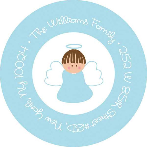 Boy Angel Swirls Address Return Labels