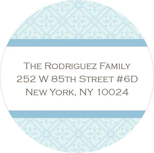 Blue Rosettes Cute Address Labels