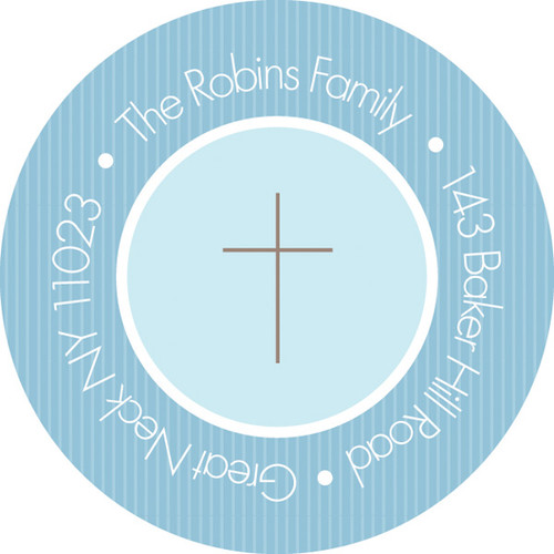Cute Blue Stripes Christian Address Labels