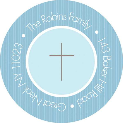 Cute Blue Stripes Christian Address Labels