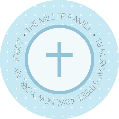 Medallions & Blue Dots Religious Address Labels