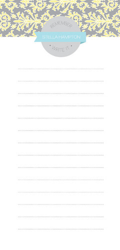 Yellow Victorian Ways Personalized List Pad