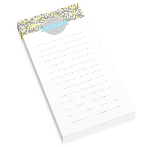 Yellow Victorian Ways Personalized List Pad