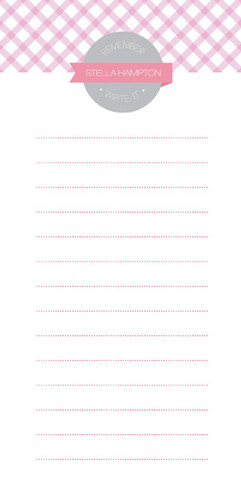Pink Crisscross Personalized List Pad