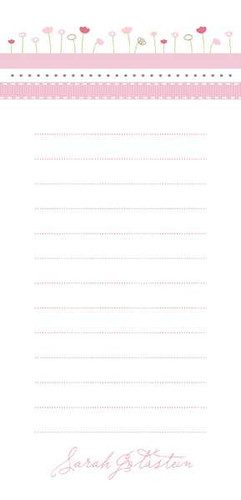 Ribbons And Flowers Personalized List Pad